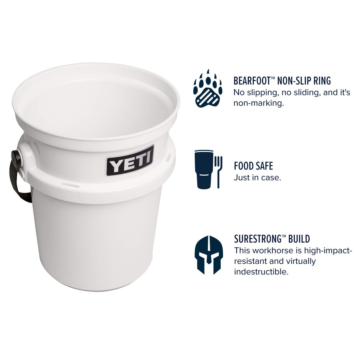 YETI Loadout 5-Gallon Bucket, Impact Resistant Fishing/Utility Bucket, Rescue Red