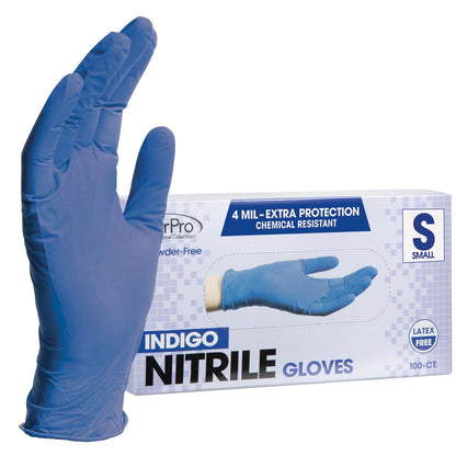 ForPro Disposable Nitrile Gloves, Powder-Free, Latex-Free, Chemical & Food Safe, Non-Sterile, 4 Mil, Black, Large, 100-Count