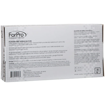 ForPro Disposable Nitrile Gloves, Powder-Free, Latex-Free, Chemical & Food Safe, Non-Sterile, 4 Mil, Black, Large, 100-Count