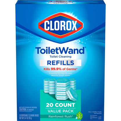 Clorox Toiletwand Disinfecting Refills, Disposable Wand Heads - Rainforest Rush - 20 Ct