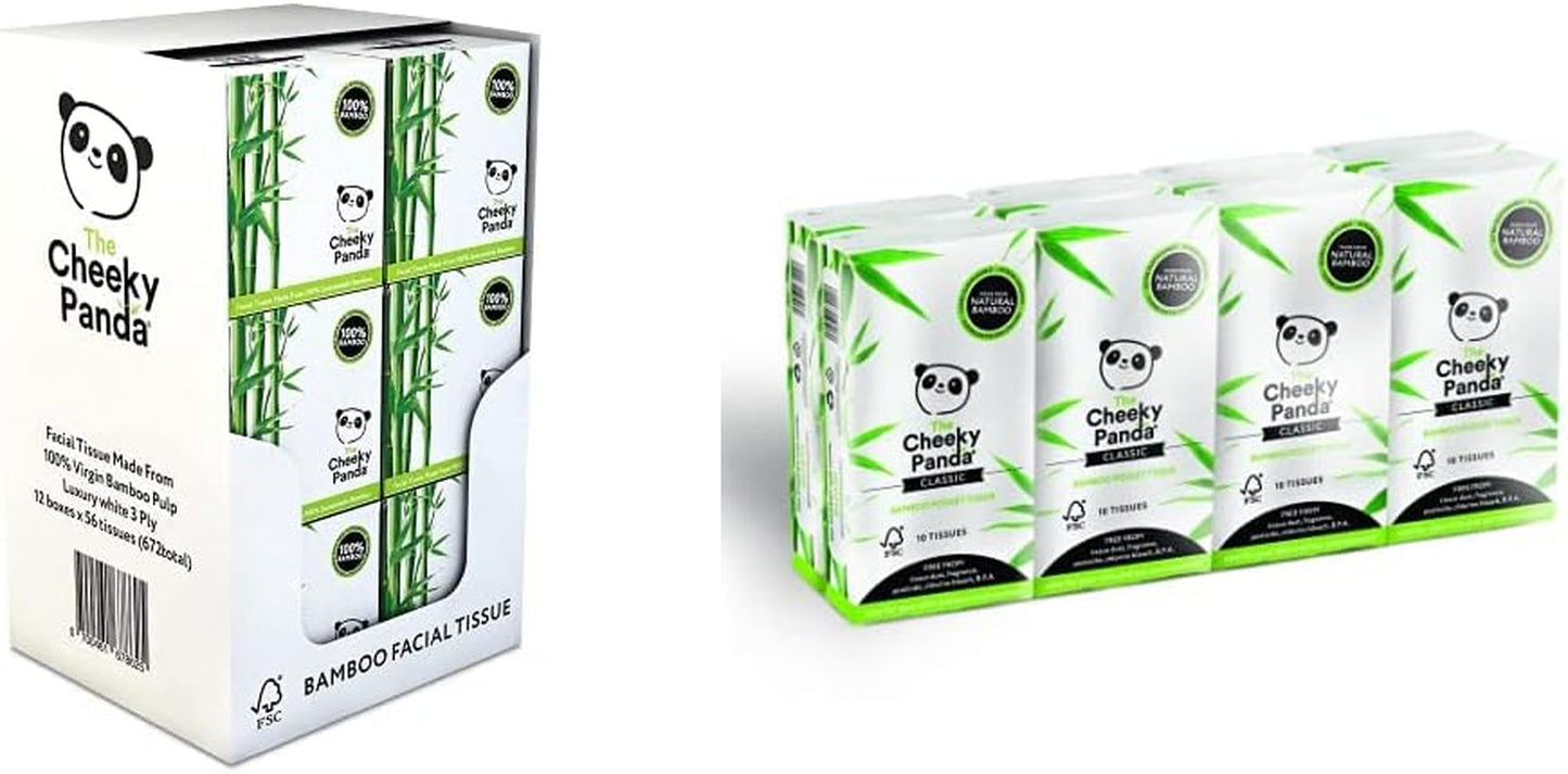 The Cheeky Panda Bamboo Facial Tissues | Sustainable Tissue Box | Plastic Free Box of Tissues