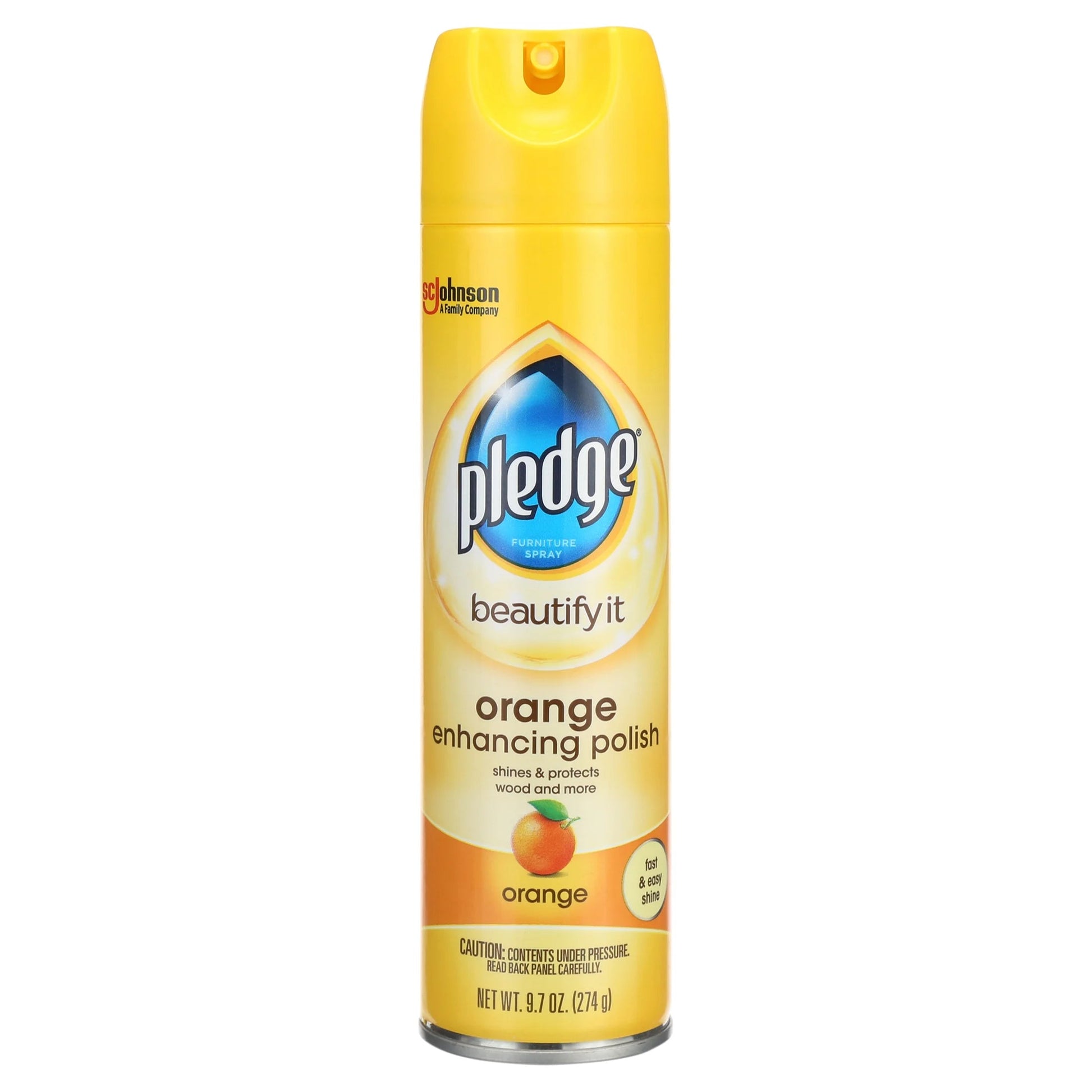 Pledge® Expert Care™, Wood Polish Shines and Protects, Orange Enhancing, Aerosol, 9.7 Oz.