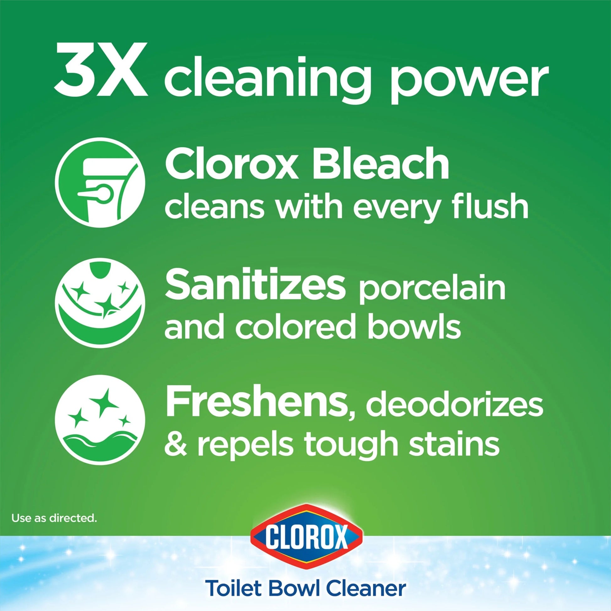 Clorox Bleach Automatic Toilet Bowl Cleaner Tablets, 4 Pack