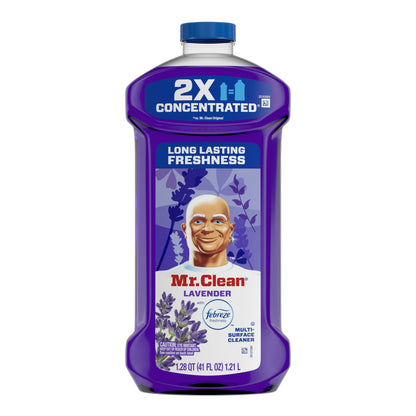 Mr. Clean 2X Concentrated Multi Surface Cleaner with Febreze Lavender Scent, 41 Fl Oz