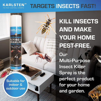 Multi Insect Killer Aerosol 300 ML Kills All Insects Including Spiders, Wasps, Fleas Flying & All Crawling Insects