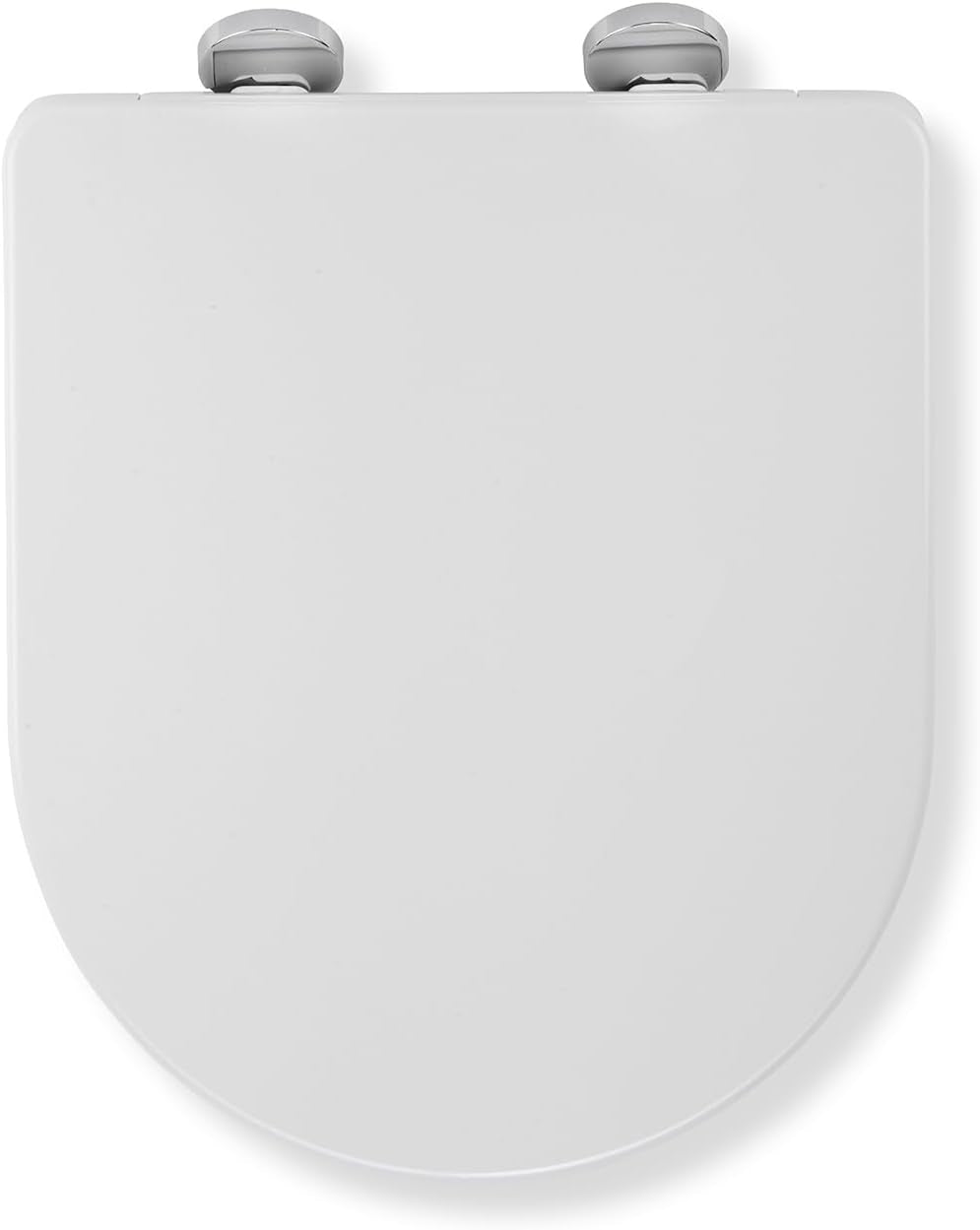 Croydex Eyre Soft Close Toilet Seat D Shape with One Button Quick Release and anti Bacterial Thermoset Plastic, Flexi-Fix V Plate Universal Hinges, Top or Bottom Fix Rust Free Hinge Fittings