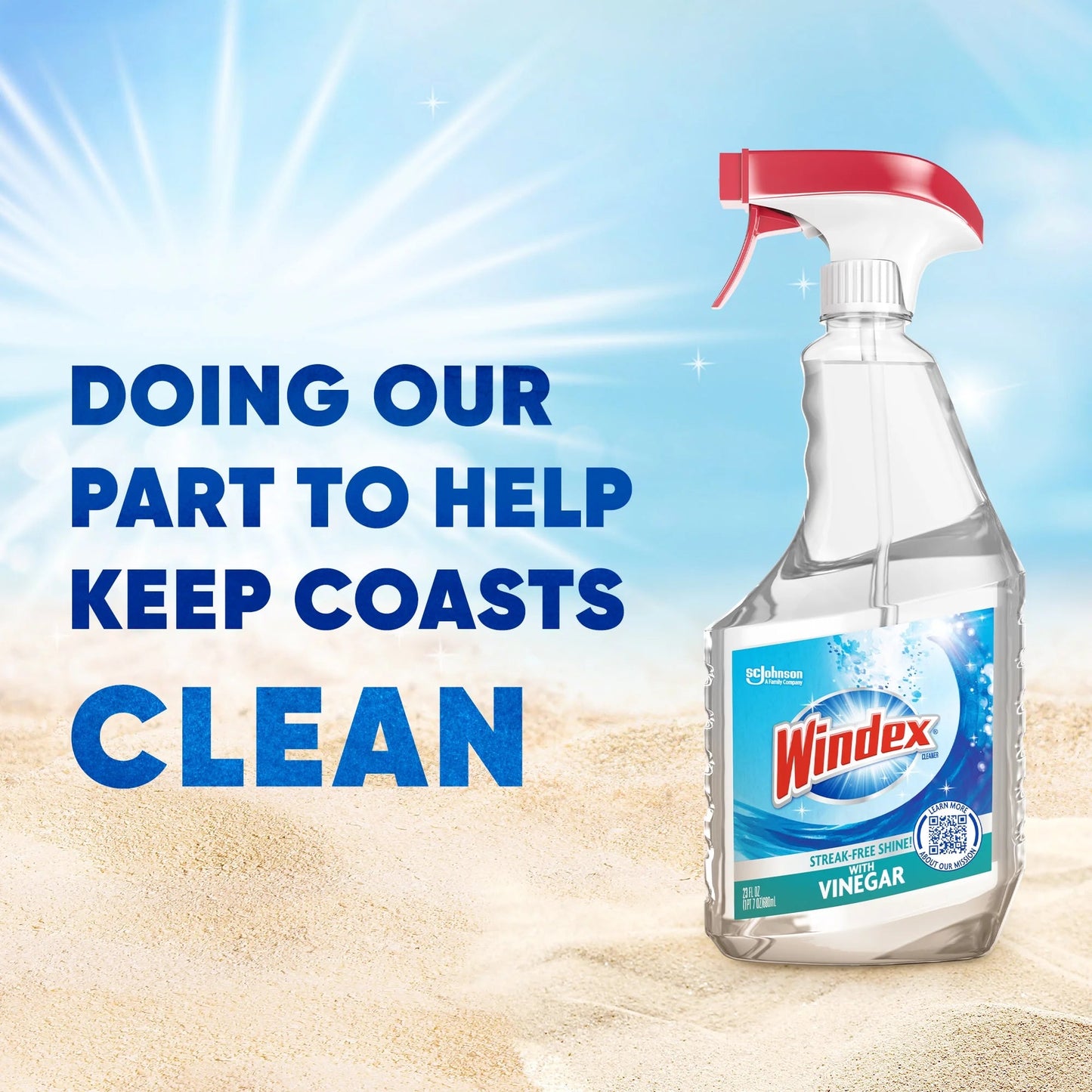 Windex® with Vinegar Glass Cleaner, New Spray Bottle, 23 Fl Oz