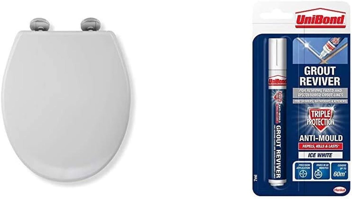 Croydex Eyre Soft Close Toilet Seat D Shape with One Button Quick Release and anti Bacterial Thermoset Plastic, Flexi-Fix V Plate Universal Hinges, Top or Bottom Fix Rust Free Hinge Fittings