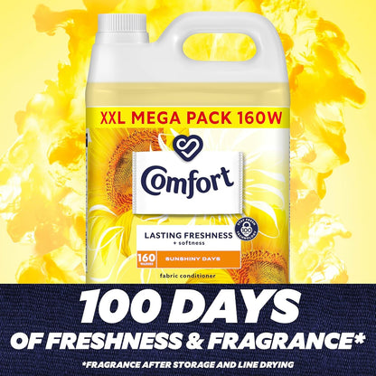 Comfort Sunshiny Days Fabric Conditioner with Stay Fresh Technology for 100 Days of Freshness + Fragrance* 160 Wash 4800Ml, Pack of 1