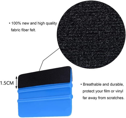 Fashion Hitch ACC0043 Vinyl Wrap Squeegee Applicator Professional Wrapping Sign Decal Plastic Tool Felt Edge, Blue