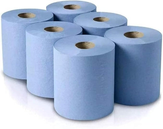 AAM Blue Roll 6 Pack for Kitchen, Workshop, Restaurants | Environment Friendly Paper Towels | Toilet Roll | Hygienic Fast Drying Tissue Paper