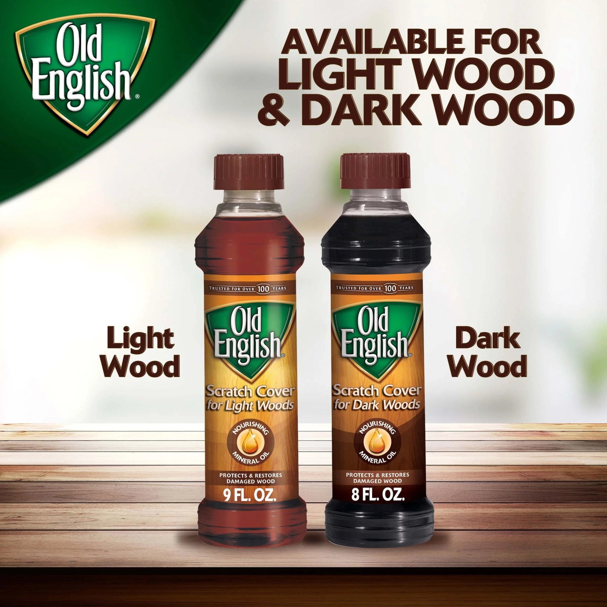 Old English Scratch Cover for Dark Woods, 8Oz Bottle, Wood Polish