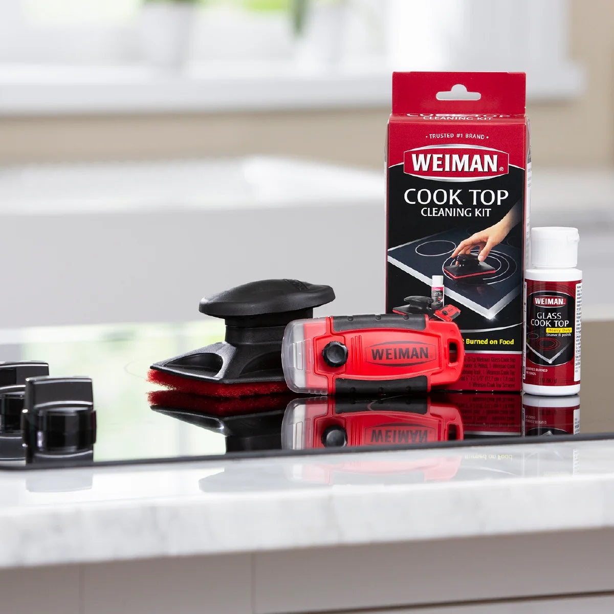 Weiman Cook Top Complete Cleaning Kit - Includes Cream, Scrubbing Pad and Scraper