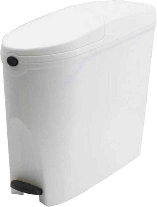 SUPAWASH-PRO Sanitary Bin 20L Slimline Washrooms Toilets Hygienic Disposal Pedal Container Bins for Female Ladies and Baby Hygiene Products - 20 Litres White