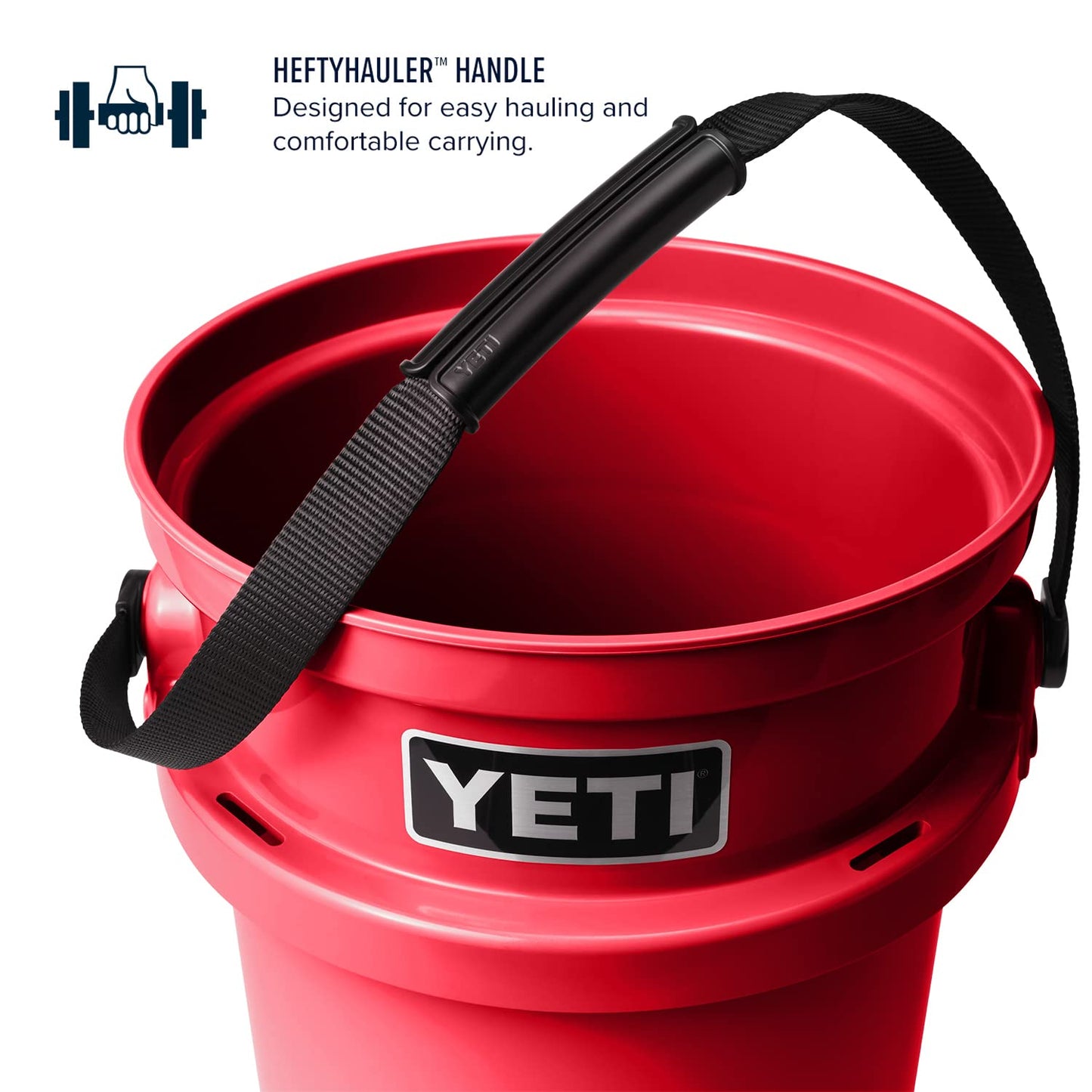 YETI Loadout 5-Gallon Bucket, Impact Resistant Fishing/Utility Bucket, Rescue Red