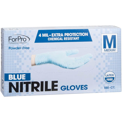 ForPro Disposable Nitrile Gloves, Powder-Free, Latex-Free, Chemical & Food Safe, Non-Sterile, 4 Mil, Black, Large, 100-Count