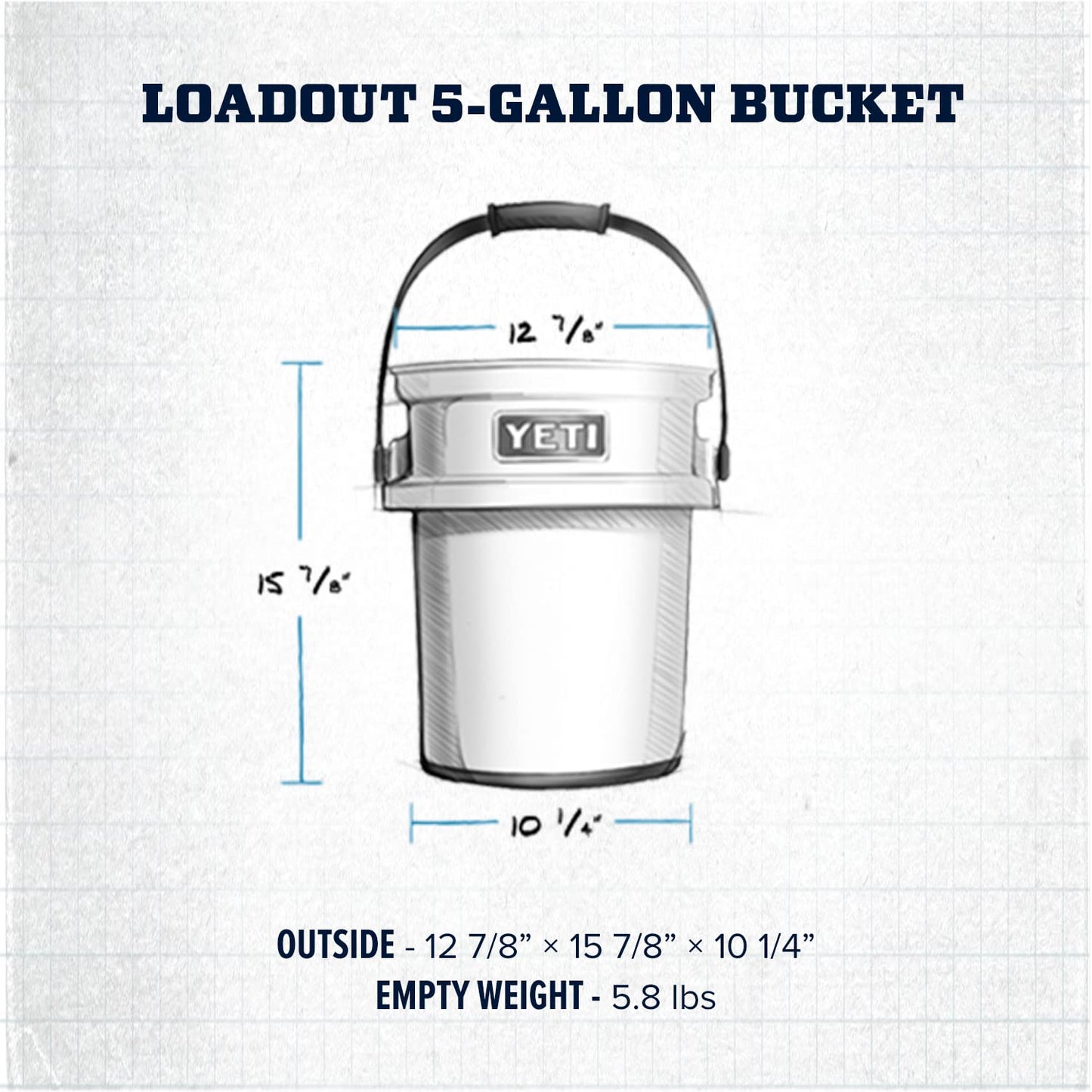 YETI Loadout 5-Gallon Bucket, Impact Resistant Fishing/Utility Bucket, Rescue Red