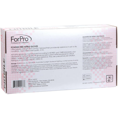 ForPro Disposable Nitrile Gloves, Powder-Free, Latex-Free, Chemical & Food Safe, Non-Sterile, 4 Mil, Black, Large, 100-Count