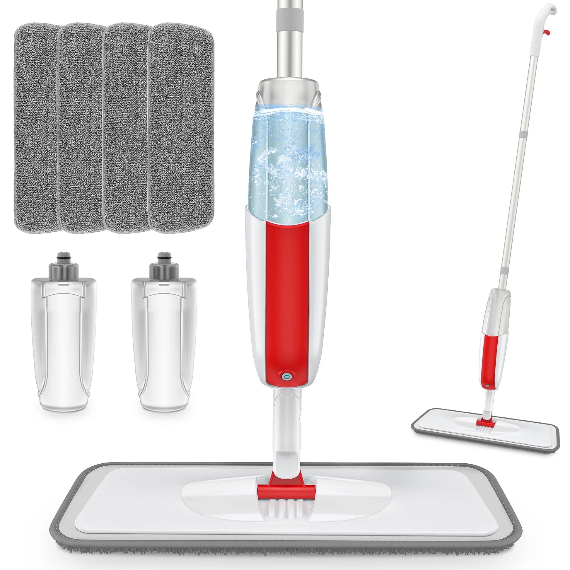 SUGARDAY Microfiber Spray Mops for Floor Cleaning with 4 Washable Pads 2 Refillable Bottle Blue