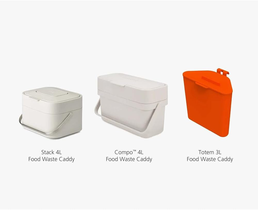 Joseph Joseph IW2 Biodegradable, Compostable Bags, Pack of 50 Food Waste Bin Liners, White, Small, 4 Litres