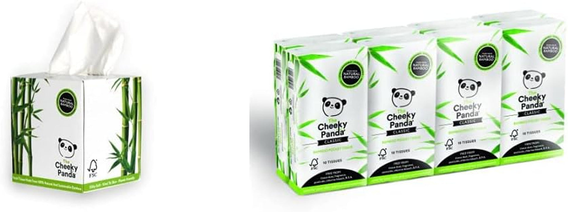 The Cheeky Panda Bamboo Facial Tissues | Sustainable Tissue Box | Plastic Free Box of Tissues