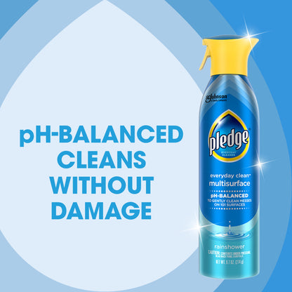 Pledge® Multi Surface Cleaner, Everyday Cleaner™, Aerosol, Rainshower Scent, 9.7 Oz