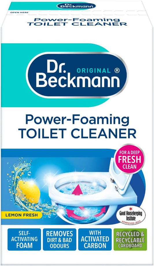 Dr. Beckmann Power-Foaming Toilet Cleaner | for Deep Fresh Cleaning | Activated Carbon | Lemon Fersh | Remove Dirt and Bad Odour | 3 X 100Gm Sachets