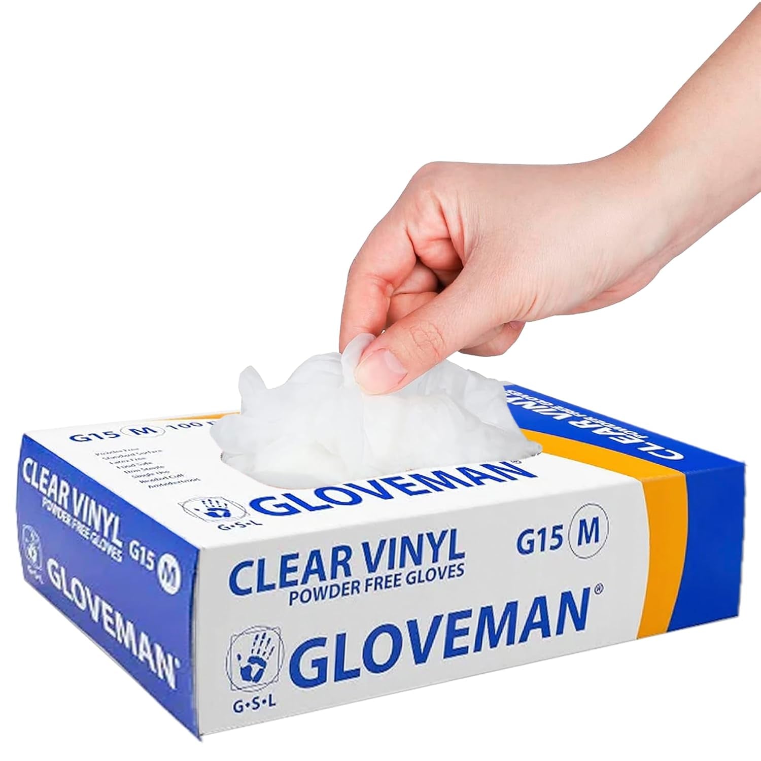 K-MART Gloveman Clear Vinyl Gloves (L, 100, Count), Packaging May Vary