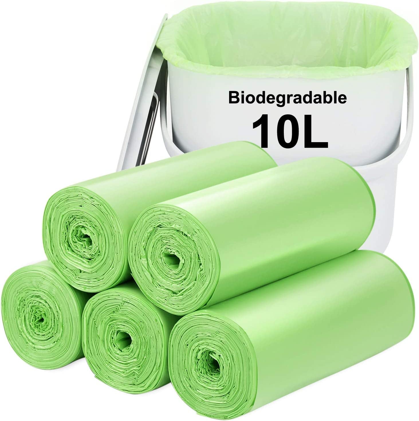 Biodegradable Trash Bags 120PCS, Aievrgad 5L/1.2Gallon Small Garbage Bags/For Countertop Bin. Bin Liner/Trash/Rubbish Bags, 100% Recycled,Tough, Degradable, Compost Bags for Food/Household-Black