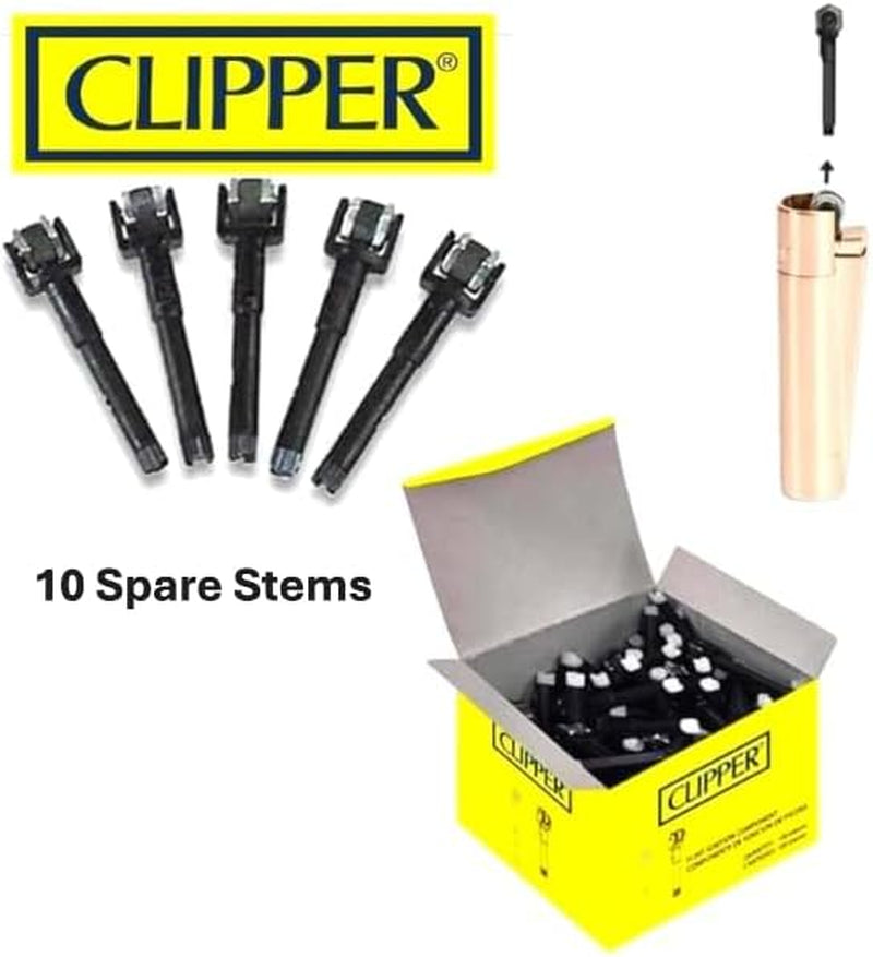 Clipper Flints | Lighter Replacement Wheel Stem | Flints Included |10 Pack | Standard Size Barrel