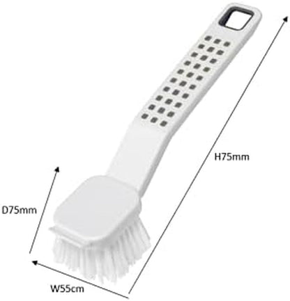 Addis Premium Soft Grip Washing up Dish Brush with Scraper in White and Grey