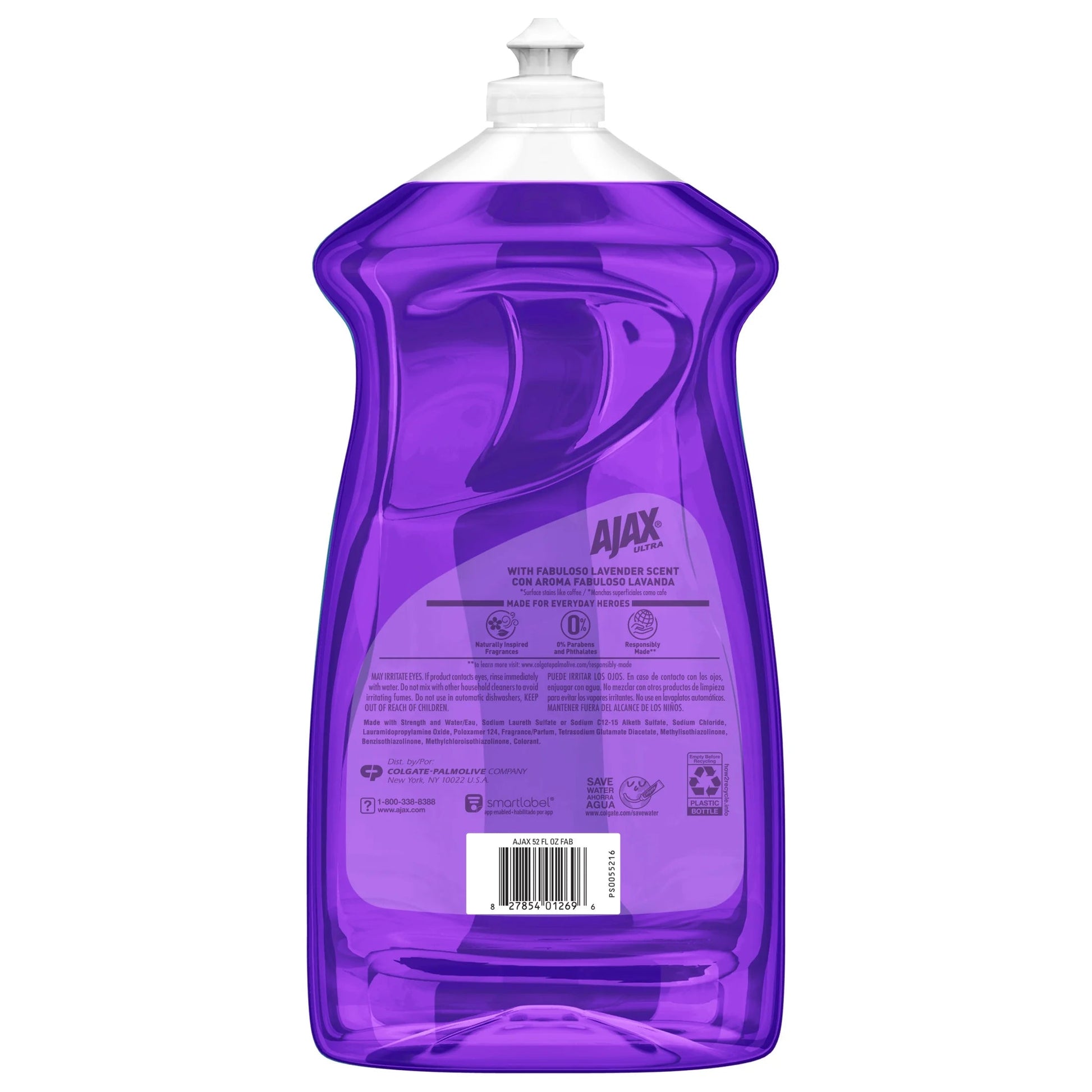 Ajax Ultra Liquid Dish Soap with Fabuloso, Lavender Scent, Deep Cleaning Action, 52 Fluid Ounce