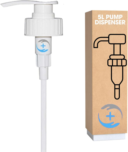 5L Pump Dispenser Fits 5 Litre Container | Dispenses 5Ml (1Tsp) | Ideal for Soap, Sanitiser, Oils, Sauces | Pelican Pump with 23Cm Adjustable Tube & Twist Lock (X 1 Pump)