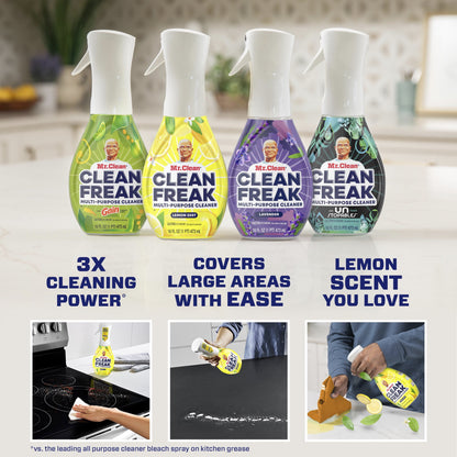 Mr. Clean Clean Freak All Purpose Cleaner Spray, Multi-Surface Cleaning, Lemon, 16 Fl Oz