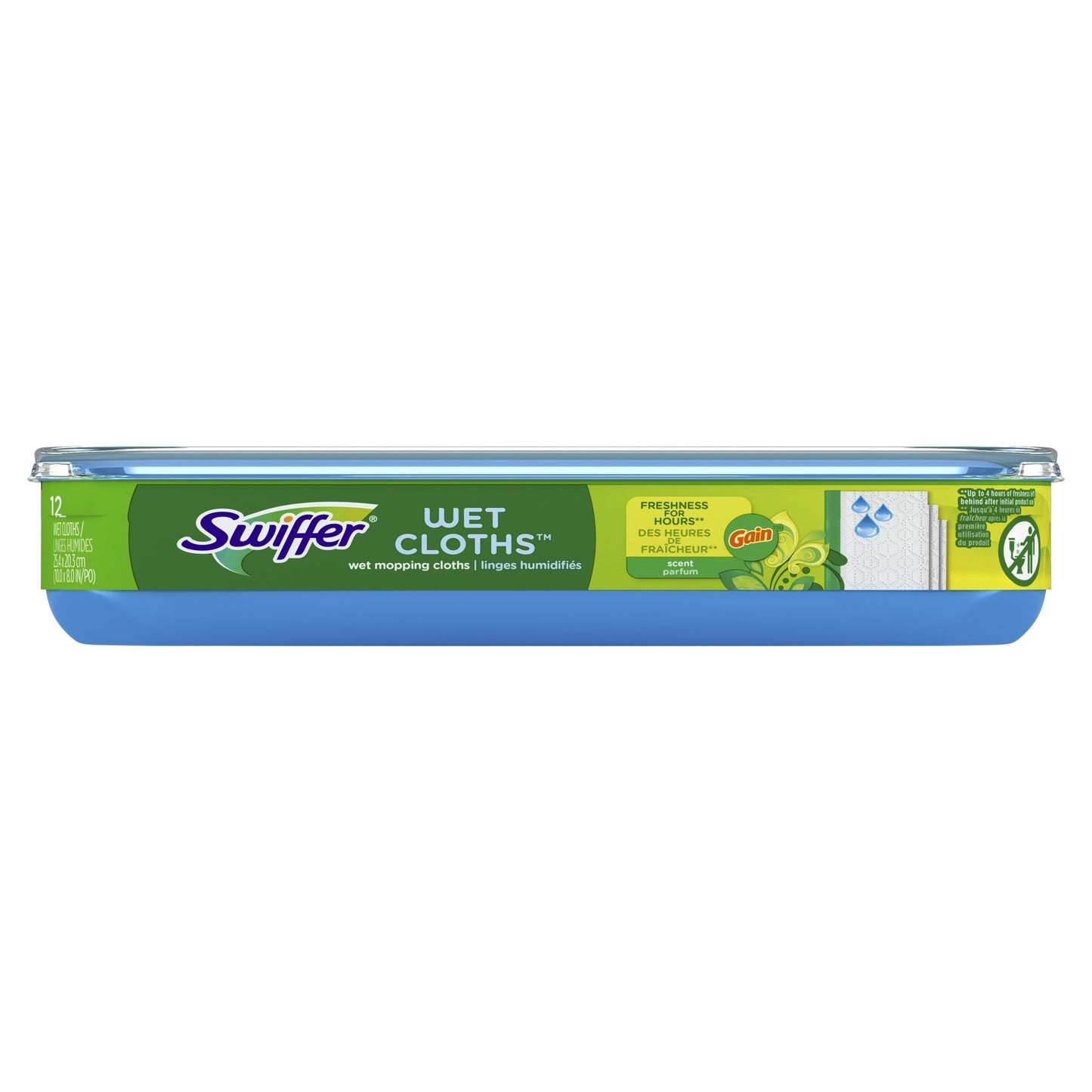 Swiffer Sweep + Mop, Wet Pads Refill, Floor Cleaner, Cleaning Cloths, Gain, 12Ct