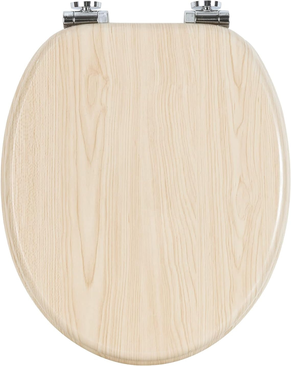 WOLTU Wooden Toilet Seat, Soft Close WC Seat with Strong Hinge Ideal for Standard Toilet Grey Maple