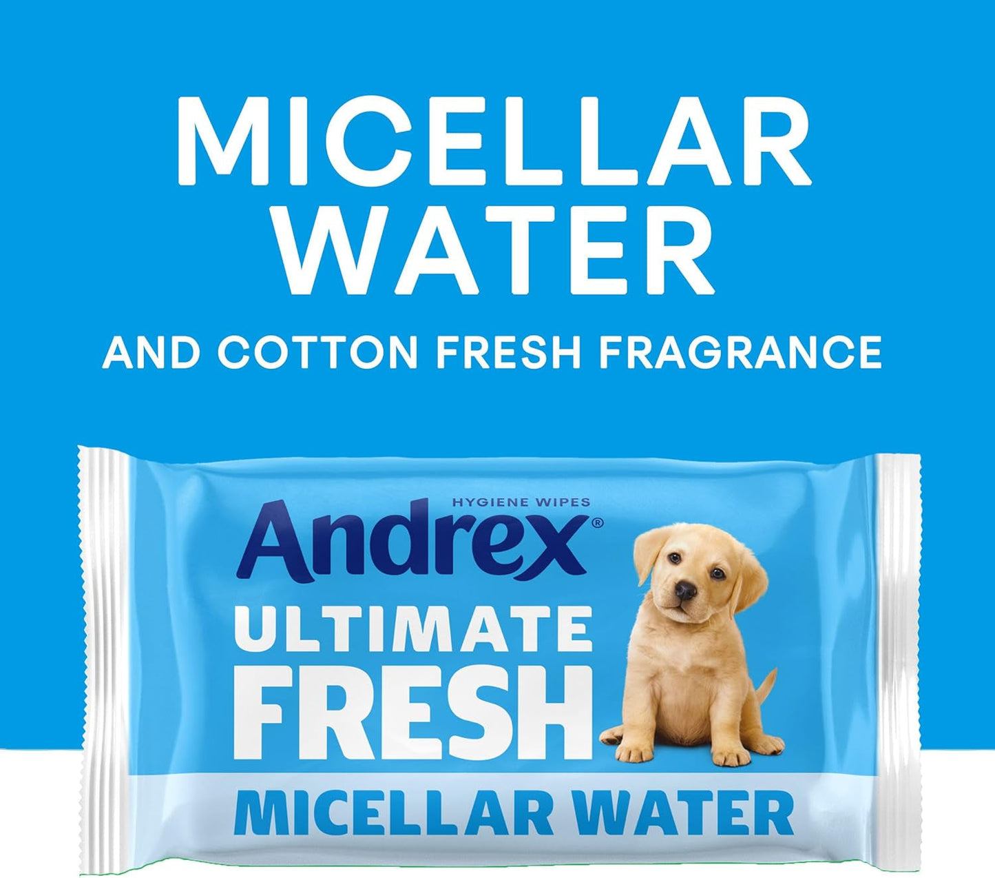 Andrex Ultimate Clean Washlets, 12 Packs, Flushable Toilet Tissue Wet Wipes with Micellar Water-Biodegradable and Plastic-Free - Use with Regular Toilet Roll for a Shower Fresh Clean, FSC Certified