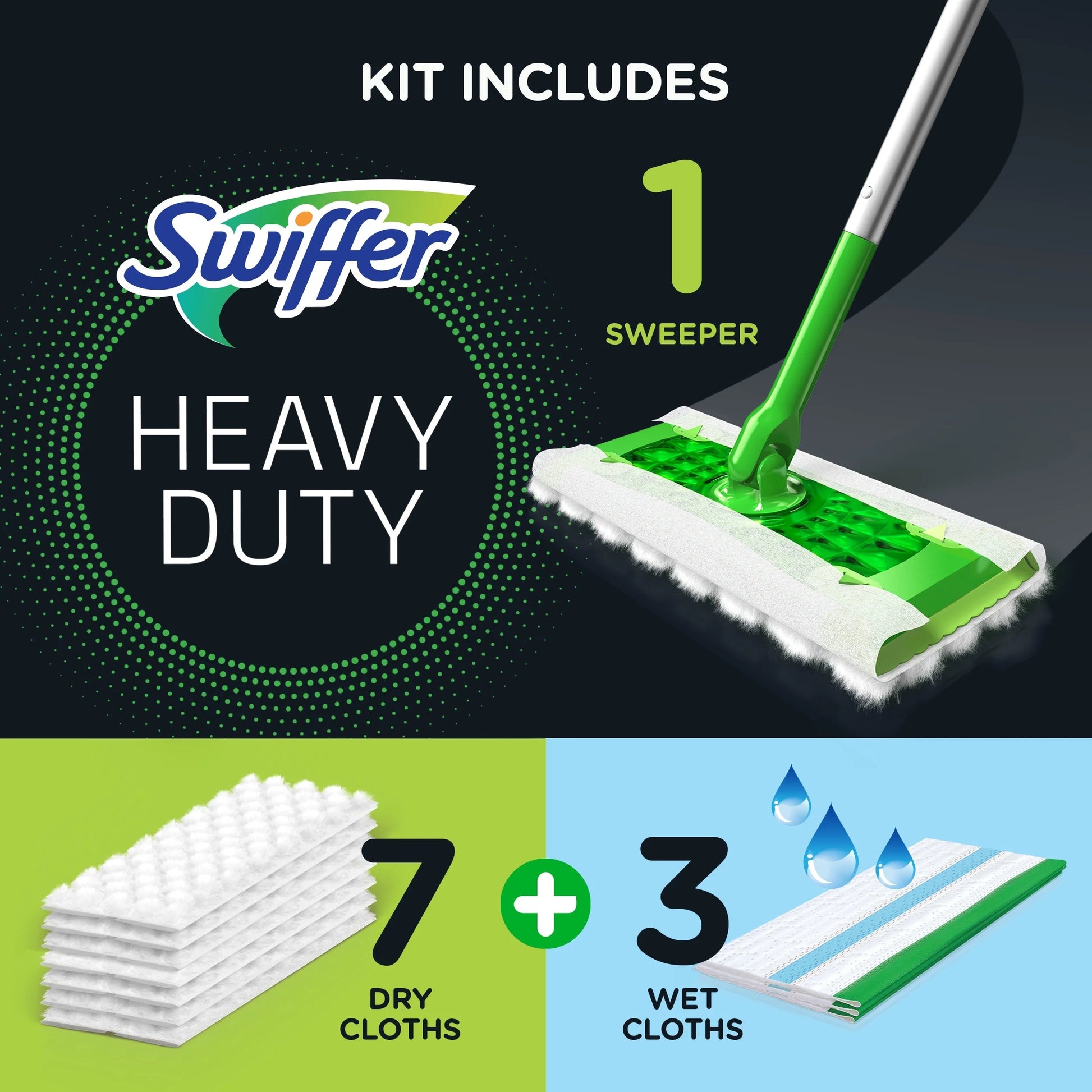 Swiffer Sweep + Mop, Broom & Mop Alternative, Dry & Wet Floor Cleaner, Fresh Scent, Cleaning Set