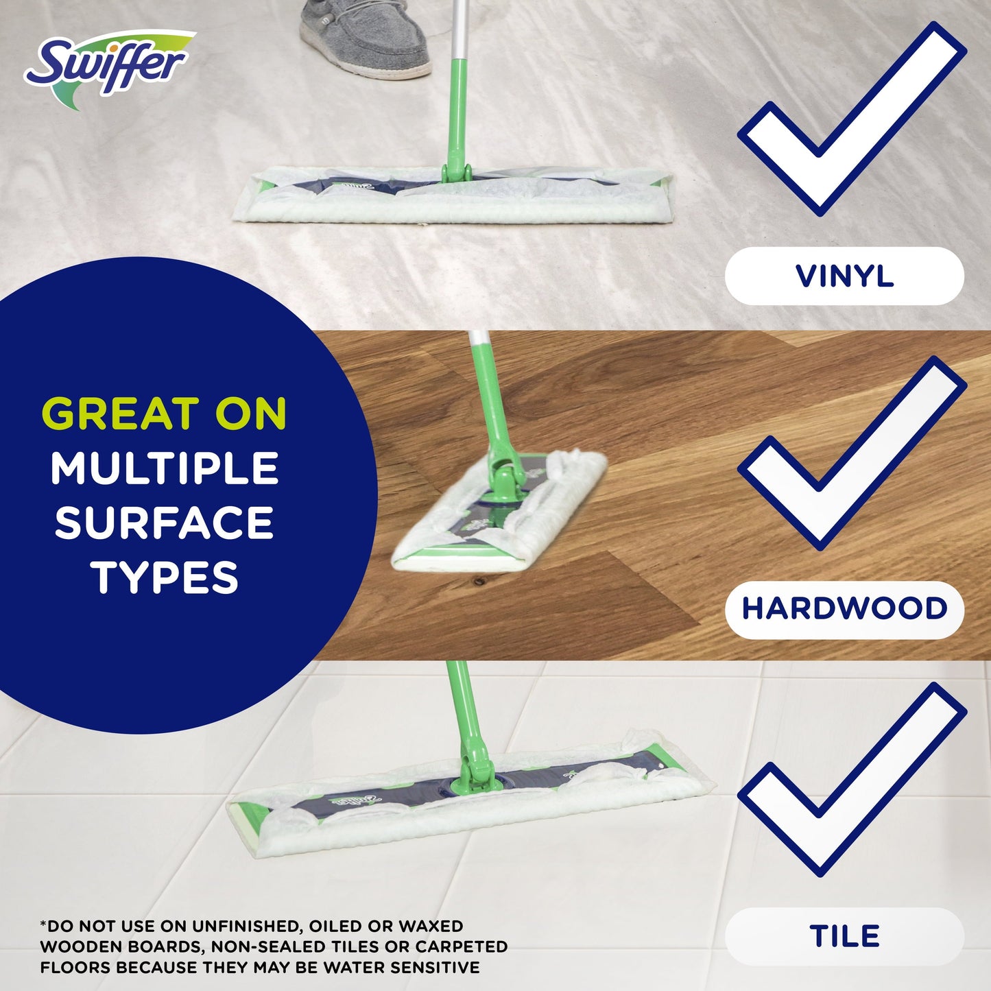 Swiffer Sweeper Dry + Wet XL Sweeping Kit (1 Sweeper, 8 Dry Cloths, 2 Wet Cloths)