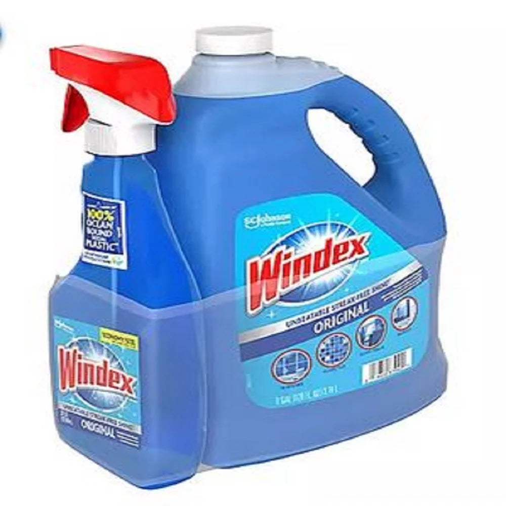 Windex Trigger+ plus Glass & Surface Cleaner, 128 Oz.