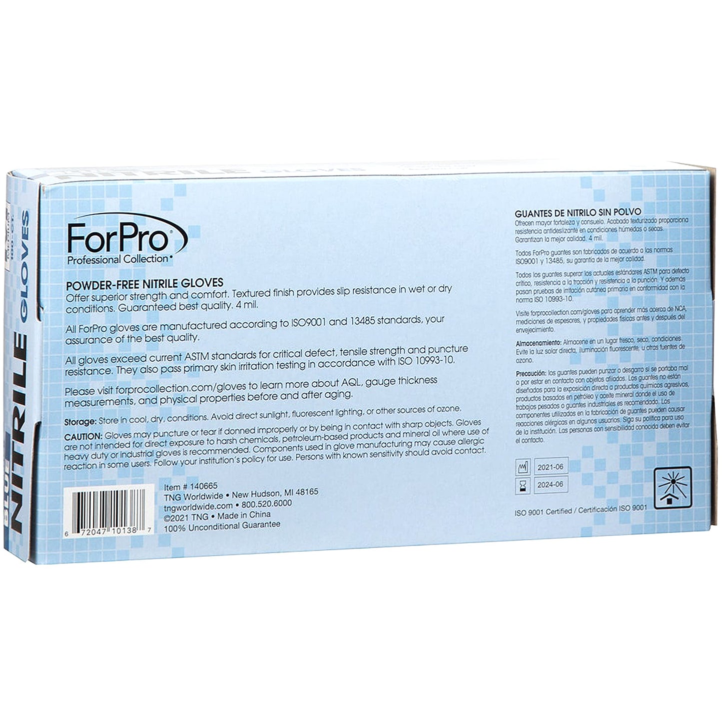 ForPro Disposable Nitrile Gloves, Powder-Free, Latex-Free, Chemical & Food Safe, Non-Sterile, 4 Mil, Black, Large, 100-Count