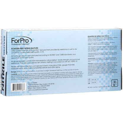 ForPro Disposable Nitrile Gloves, Powder-Free, Latex-Free, Chemical & Food Safe, Non-Sterile, 4 Mil, Black, Large, 100-Count