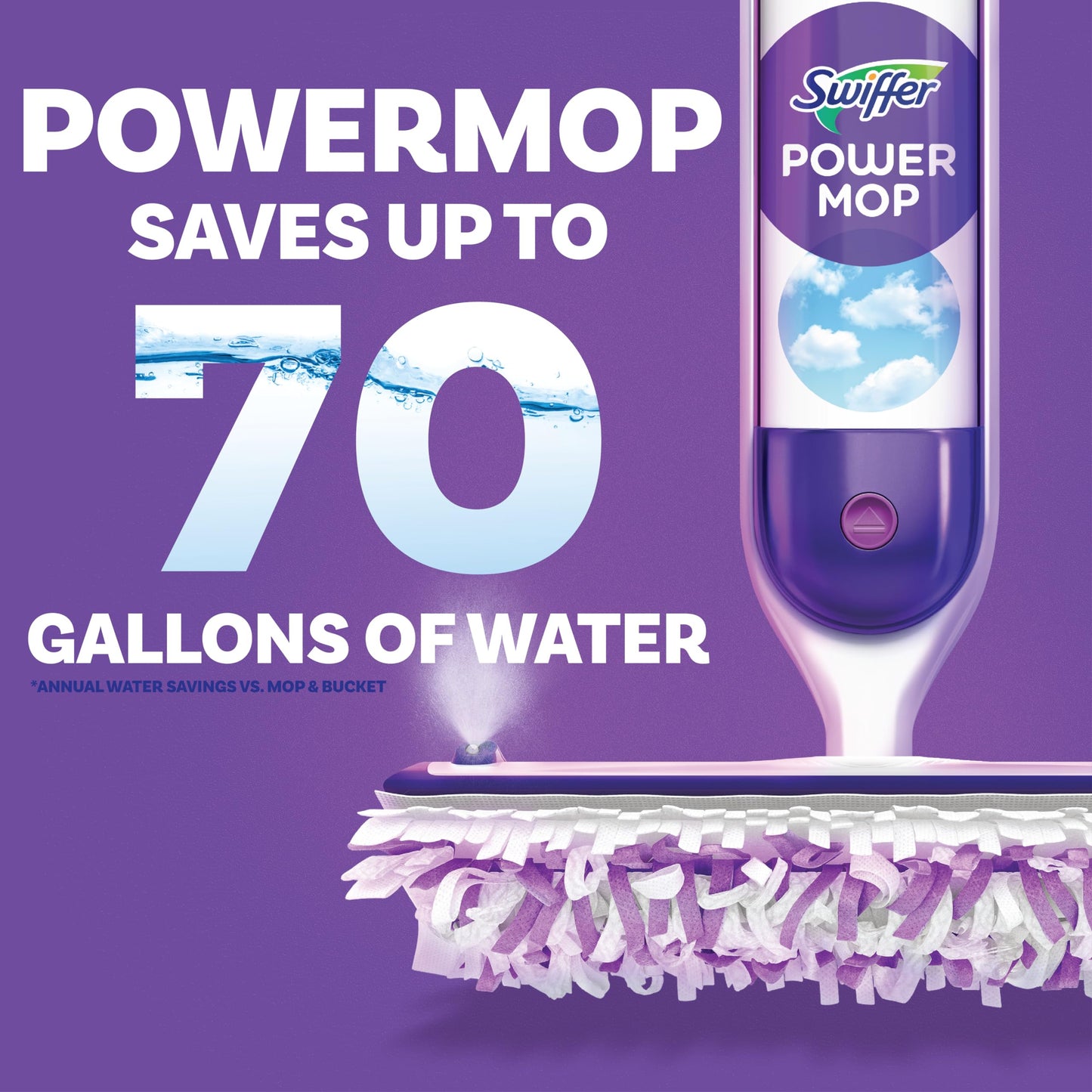 Swiffer PowerMop Multi-Surface Mop Kit for Floor Cleaning, Includes PowerMop, 2 Mopping Pad Refills, 1 Cleaning Solution with Fresh Scent and Batterie