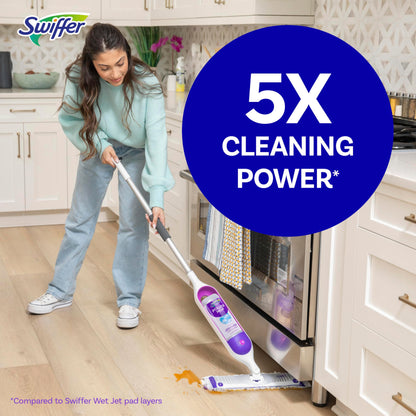 Swiffer PowerMop Multi-Surface Mop Kit for Floor Cleaning, Includes PowerMop, 2 Mopping Pad Refills, 1 Cleaning Solution with Fresh Scent and Batterie