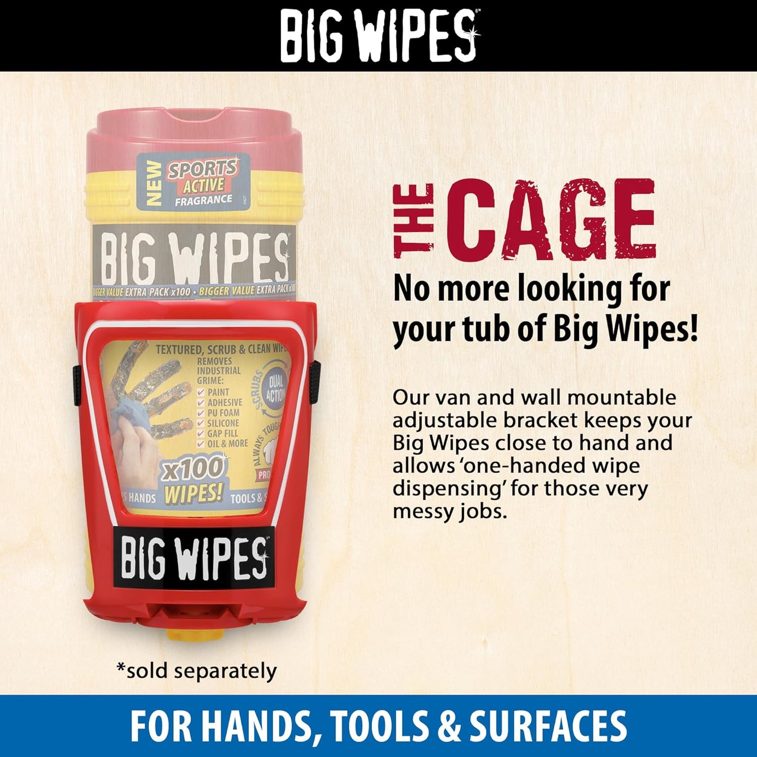 Big Wipes Heavy Duty Pro+ Wipes in Dispenser Tub (X100) Textured Dual-Sided Hand Wipes with Skincare Cleans Hands, Tools & Surfaces. Heavy Duty Wipes & Industrial Cleaning Products for Tradespeople