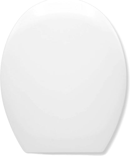 AQUALONA® Luxury Duroplast Toilet Seat – Incredibly Strong and Durable - Oval, Soft Close - Ceramic Appearance - Scratch Resistant - One Button Hinge Release for Quick Cleaning, Easy Install (White)