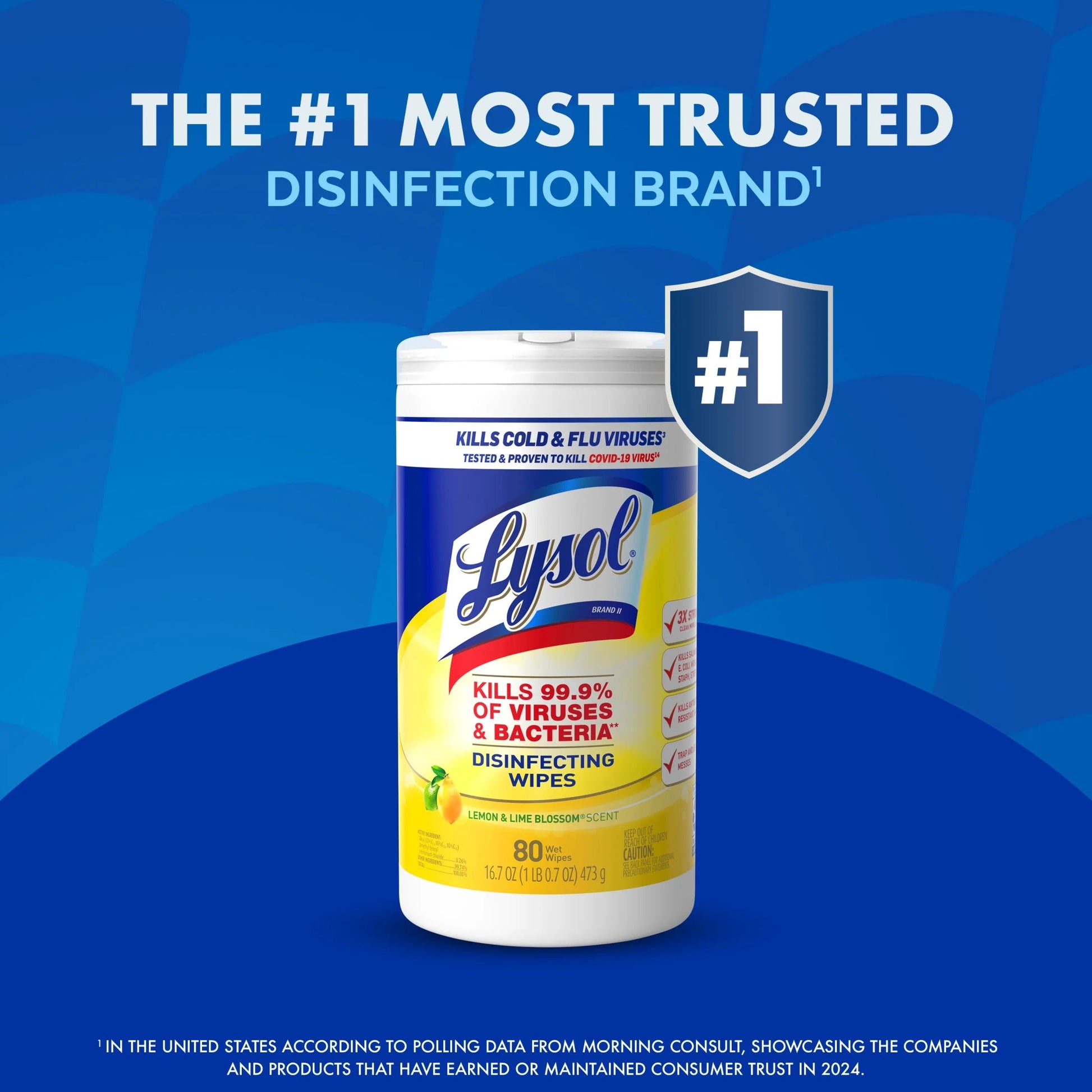 Lysol® Disinfectant Wipes Bundle, Multi-Surface Antibacterial Cleaning Wipes, Lemon and Lime Blossom, 80 Count Each(Pack of 4)