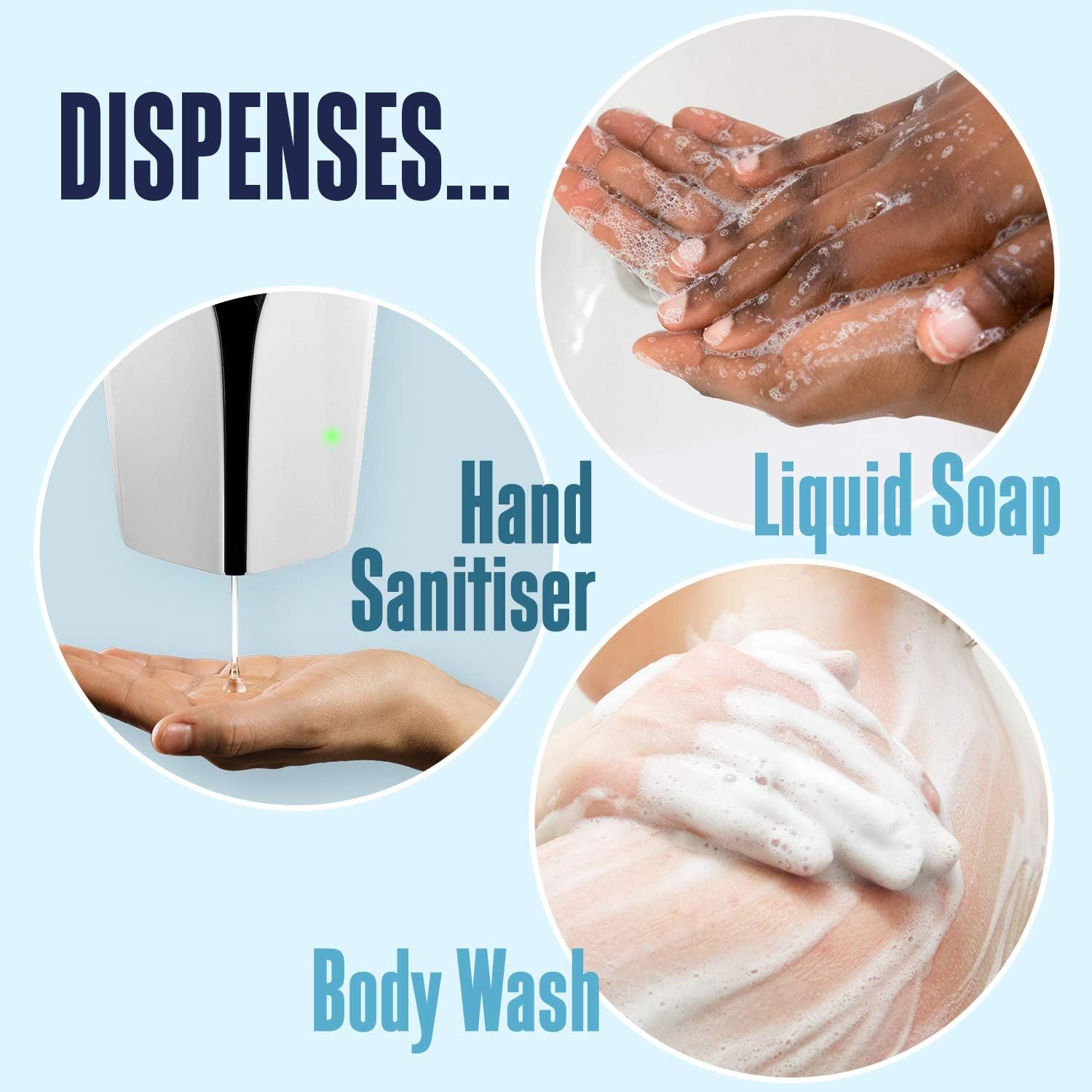 Harley Street Care Automatic Hand Soap Dispenser Hand Sanitiser Dispenser 1000Ml Capacity, Wall Mounted, Hands Free, Hygienic, Refillable