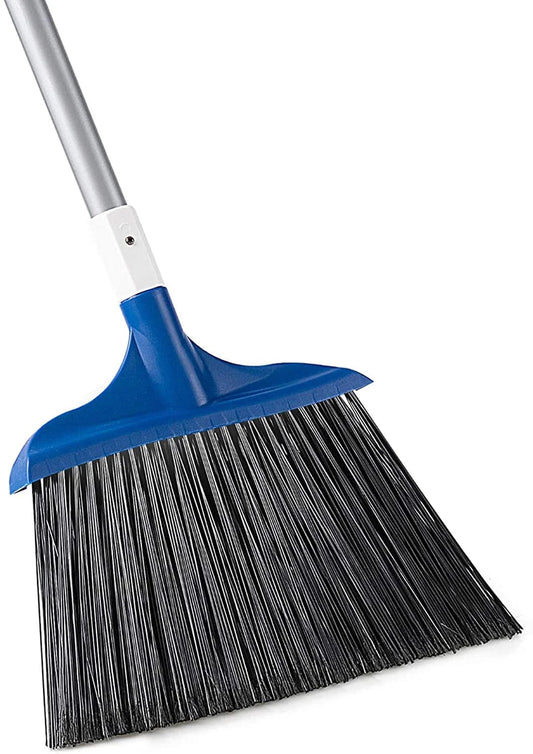 Eyliden Heavy-Duty Stiff Bristle Broom, Outdoor Commercial, Perfect for Courtyard Garage Lobby Mall Market, 54.3 in Long, Blue