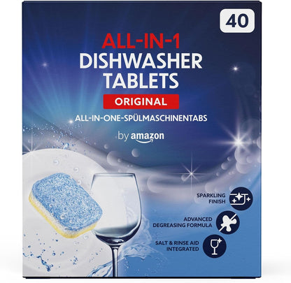 By Amazon ALL-IN-ONE Dishwasher Tablets, 40 Tablets